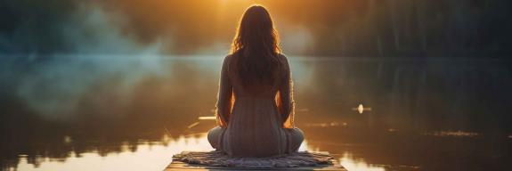 Frau in vollkommener Ruhe